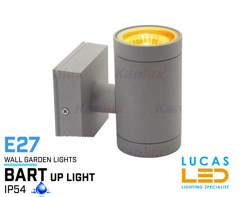 11 pcs  - Outdoor LED Wall Light BART 160 - E27 - IP54 waterproof - Up Light - Grey colour.