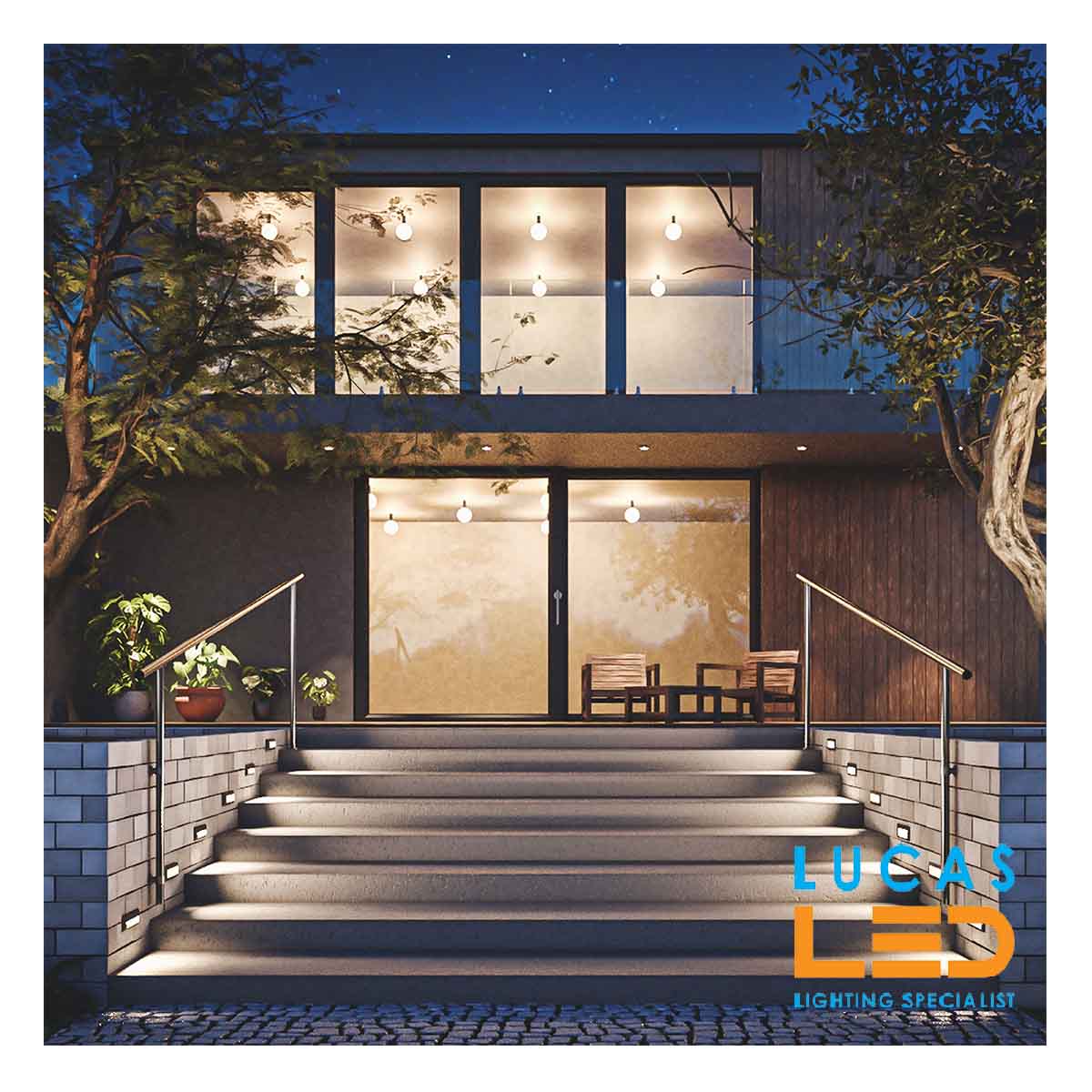 CCT Recessed Outdoor LED Facade Light 6W - 3000K/4000K/6000K - 850lm - IP54 - ENCANTA Black body
