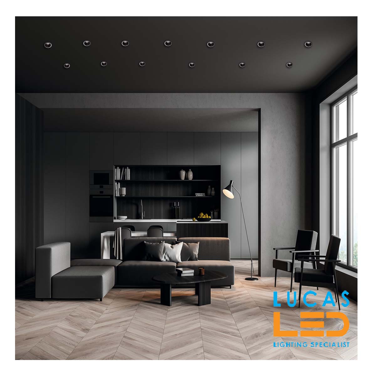 Recessed LED Downlight GU10 - IP20 - Ceiling fitting - GLOZO B/B round