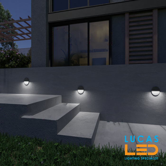Outdoor LED Wall Light 4W - 4000K - 100lm - IP54 - Surface mounted Down Light  - DULI Round shape - Anthracite colour