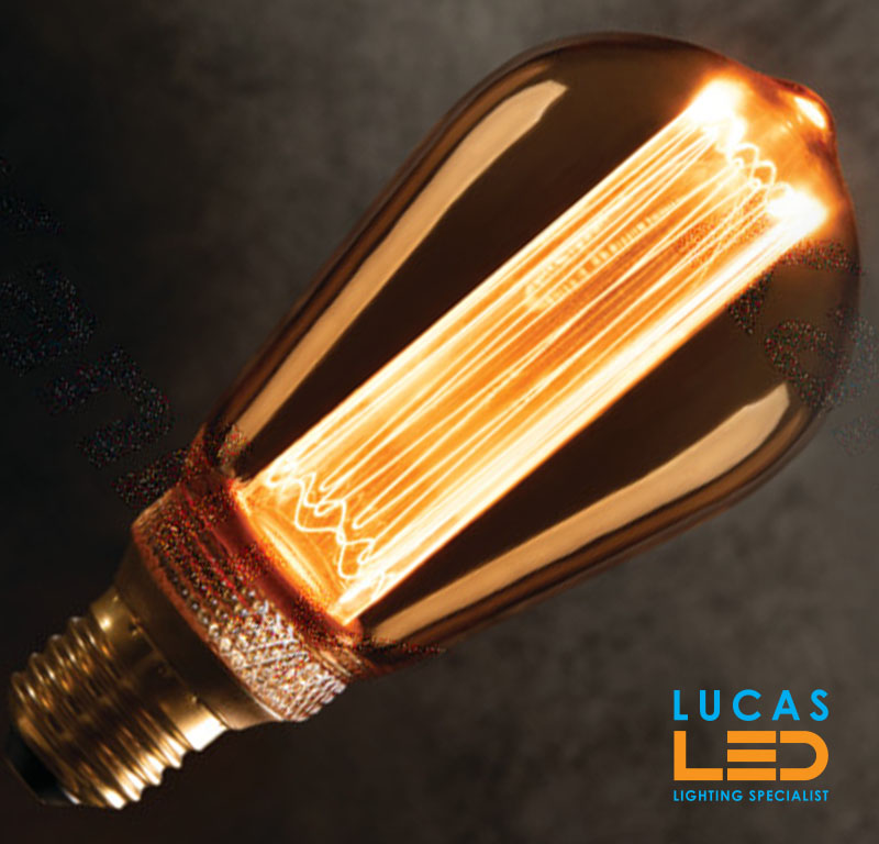 4W Vintage LED Bulb Filament light E27 - SUPER WARM 1800K - 270lm - 320° - ST64