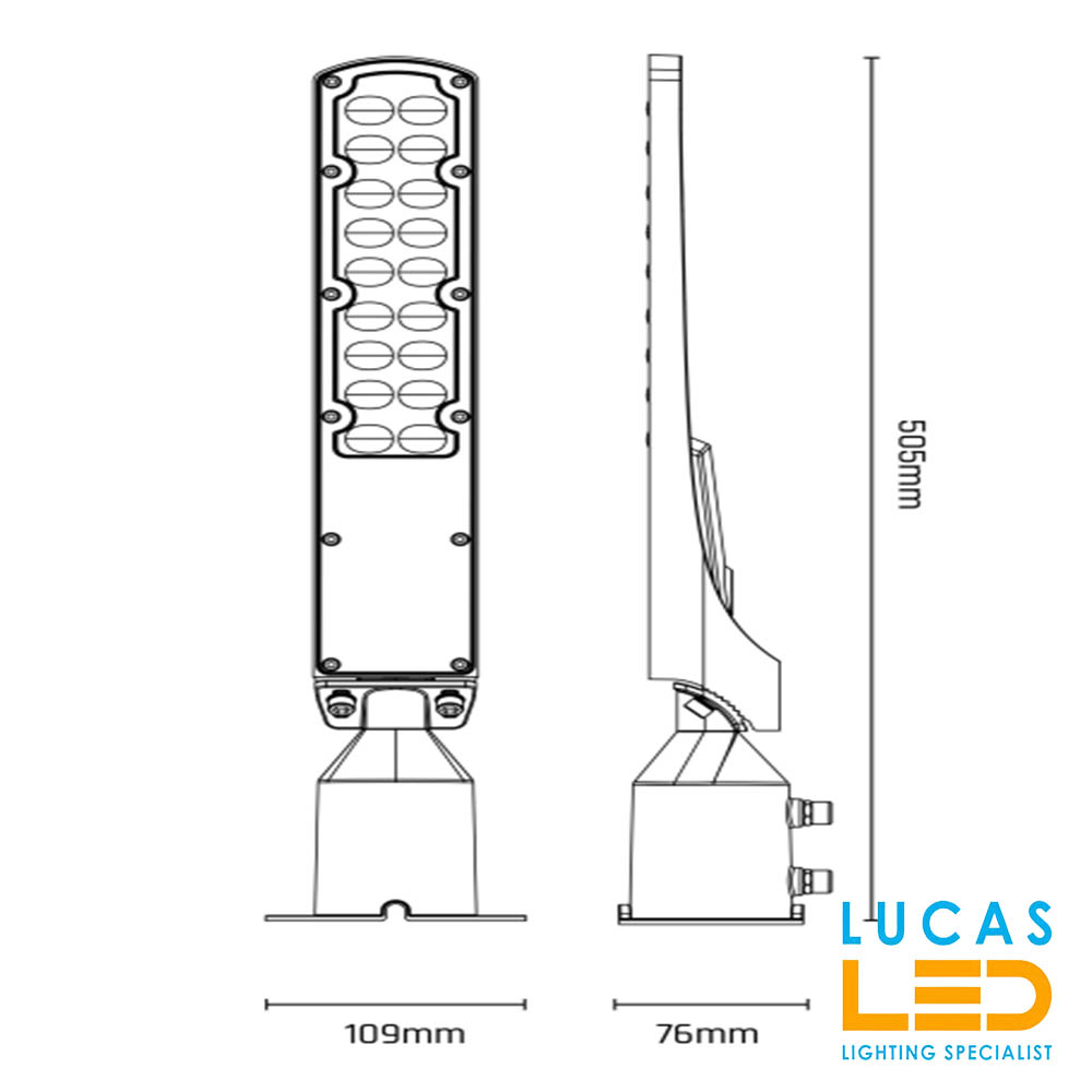 50W LED ROAD Lighting  STREETOS - 4000K Natural White - 6000lm -  IP65 - Modern LED  Parking  / Driveway / Pathway / Street Lighting Lamp