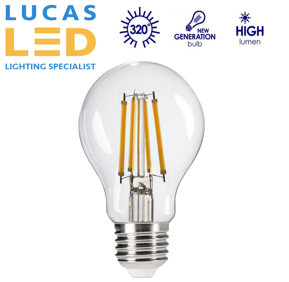 E27 LED Filament Bulb 7W - 4000K Natural White - 810lm - viewing angle 320° - New Xled 
