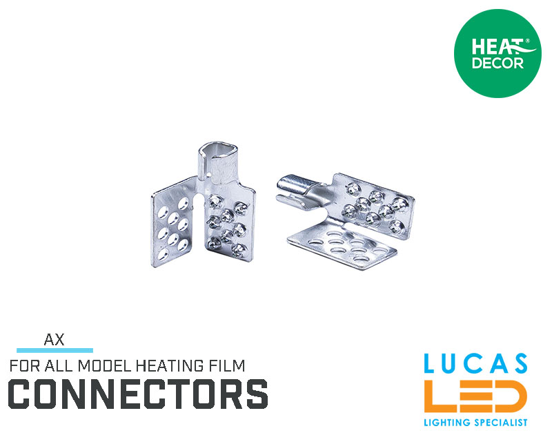  Heating Film Connector AX • Wire crimp •  Terminals connection • L &N 230 • Pair of 2 connectors •