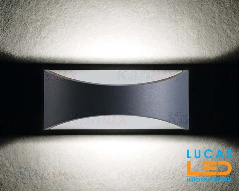  Surface LED Wall Facade Light- 8W- IP54- 375lm- 4000K- Graphite- Outdoor & Indoor lamp- Up & Down- BISO