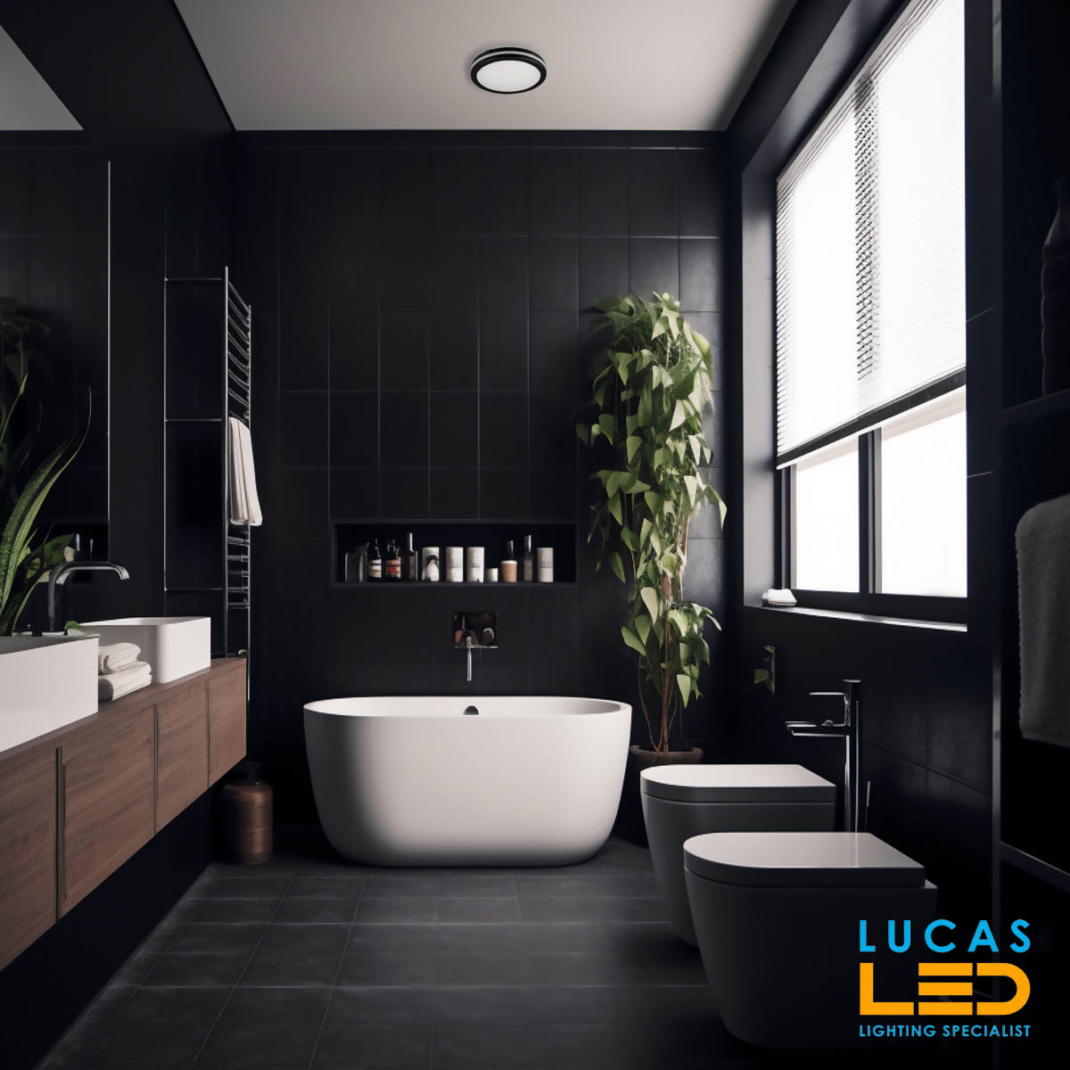 CCT LED Panel Light 20W - 3000K/4000K/6500K - 1450lm/1600lm/1500lm - IP65 - BENO-E Black