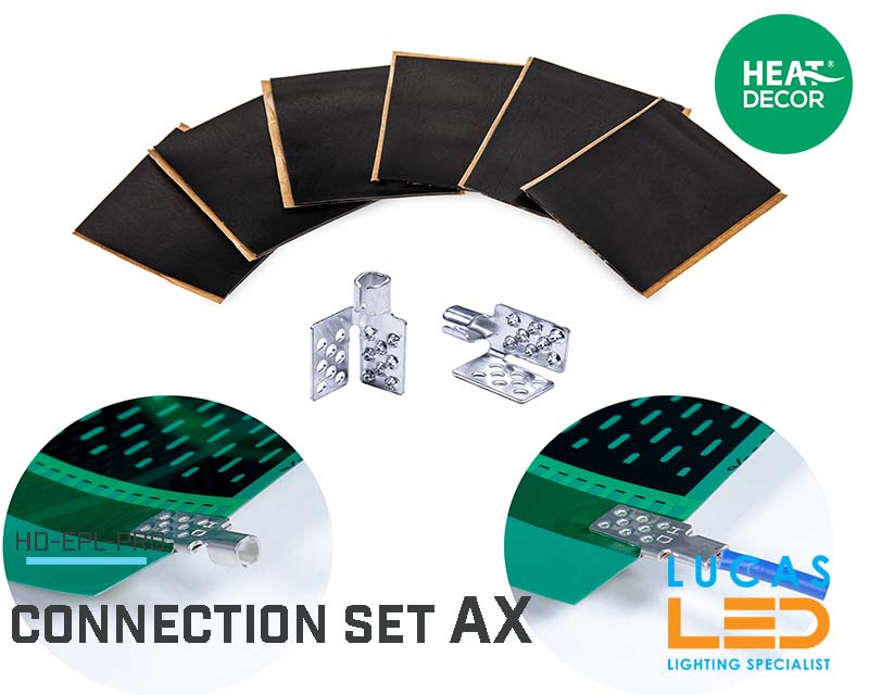 Connection Set of 2 Connectors + 6 Self-Vulcanising Tape  • Type AX • for Heating Film Types HD-ELP and HD-PRO • Heat Decor
