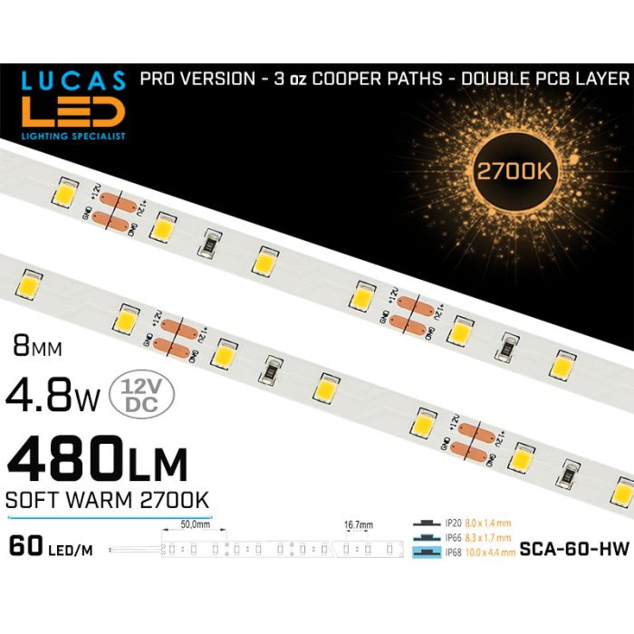 Ruban LED 24V COB 480 led/m 10M