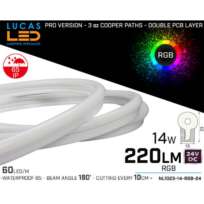 0612 Neon Strip 12V Waterproof 120LEDs/m Flexible Tape Ribbon LED