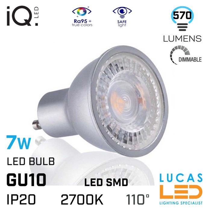 Dimmable GU10 LED Bulb light 7W - 2700K Soft Warm White - 570lm - 110 ...