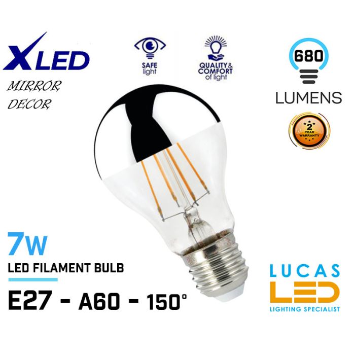 E27 LED Bulb filament Light 7W - 2700K Super Warm White - 680lm - A60 ...
