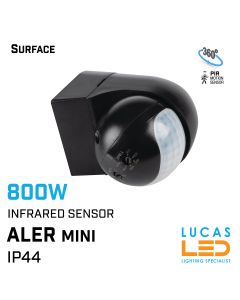 PIR Infrared Motion Sensor ALER Mini 800W - IP44  - H140°/ V45° - wall mounted Light Switch.