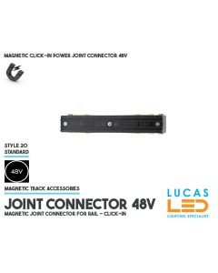 Straight Line Joint Connector 48V • Magnetic Track Rail 48V • Click-in • Feed Joint • Single Circuit •Black body• for Magnetic Track Light • 