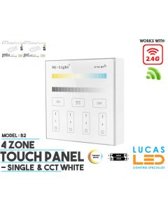 LED Touch Panel Switch • CCT & Single • MiBoxer • 4 zone • 2.4G • Wireless • Compatible • Smart Lighting System • MultiZone • B2