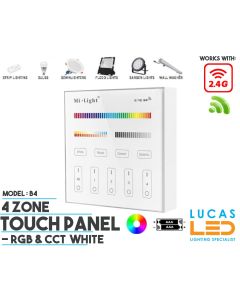 LED Touch Panel Switch • RGB+CCT • MiBoxer • 4 zone • 2.4G • Wireless • Compatible • Smart Lighting System • MultiZone • B4
