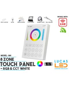 LED Touch Panel Switch • RGB+CCT • MiBoxer • 8 zone • 2.4G • Wireless • Compatible • Smart Lighting System • MultiZone • B8