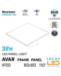 CCT_LED_PANEL_FRAME_Light_AVAR_32W_3000K-4000K-6500K_3900lm_recessed_ceiling_mounted_modern_panel_light_lucasled.ie
