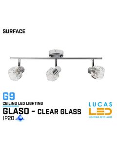 LAST 2 pcs ONLY - Ceiling fitting Lights - G9 - GLASO 3L - glass lampshades- CLEARANCE