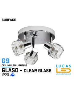 LAST ONE - Ceiling fitting Lights - G9 - GLASO L3 - glass lampshades -CLEARANCE