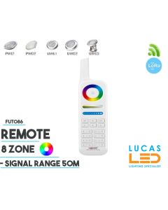 Remote Control • RGB+CCT • LoRa 433 MHz • 8 Zone • Smart Lighting System • FUT086 • 12V
