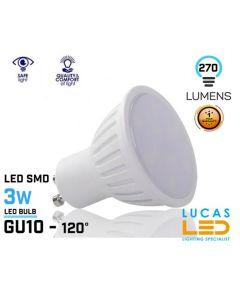 GU10 LED Bulb Light 3W - LED SMD - beam angle 120° -Cold White