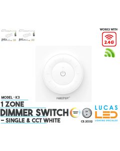 Magnetic-rorating wheel remote-mini-remote-elegant-design-classic-white-matt-finish-smart-dimmer-switch-ireland-lucas-led
