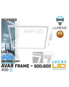 ONLY 14 pcs AVAILABLE !!  -  LED PANEL Light FRAME 40W - 3000K - 3400lm - IP20 - LED SMD - Ultra Slim - AVAR 6060