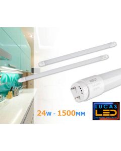 T8 LED GLASSv2 - 1500mm - 24W - G13- 2880lm - White -  LED Tubes