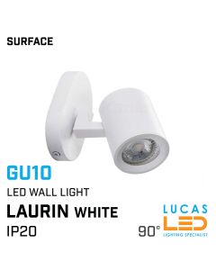 LED Wall Light - Gu10 - IP20 - surface reading wall lamp - white colour