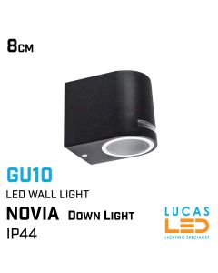 Outdoor LED Wall Light Gu10 - IP44 waterproof - NOVIA 120 - Down Light - Black colour