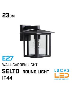 Outdoor LED Wall Light SELTO Country Style E27 - IP44 waterproof - Round Down Light - Anthracite colour.