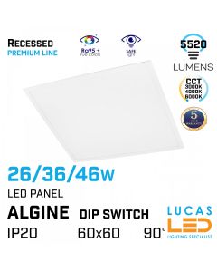 recessed-led-panel-light-26w-36w-46w-cct-3000k-4000k-6000k-dip-stwitch-3120lm-4320lm-5520lm-ip20-led-smd-algine_lucasled.ie