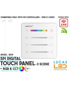 SPI Touch Panel Remote • For Addressable LED Strip • Digital / SPI • 2.4G • Pixel No & Speeding & 3 Scene • MiBoxer • Wireless • Black Body • C6 •