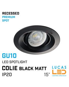 Recessed LED Downlight GU10 - IP20 - Ceiling fitting - Vertical adjustment of 15° - COLIE Black