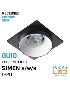Recessed LED Downlight GU10 - IP20 - Ceiling fitting - SIMEN - B/W/B