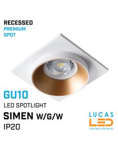 Recessed LED Downlight GU10 - IP20 - Ceiling fitting - SIMEN - W/G/W