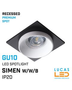 Recessed LED Downlight GU10 - IP20 - Ceiling fitting - SIMEN - W/W/B