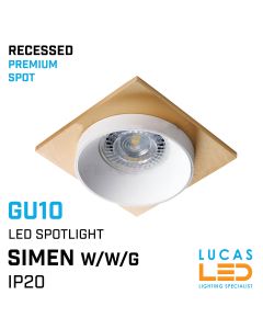 Recessed LED Downlight GU10 - IP20 - Ceiling fitting - SIMEN - W/W/G