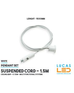 Pendants • Suspended Cord • Ceiling Grip • 1500mm • 0.10m • White body