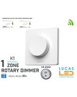 LED Rotary Panel Switch • CCT & Single LED Strip • Dimmer • MiBoxer • 1 zone • 2.4G • Wireless • Smart Lighting System • K1 • White edition