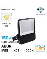  150W Outdoor LED Floodlight - 4000K Natural White - 18000lm - IP65 waterproof - SYMMETRIC - LED SMD - AGOR