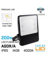 200W Outdoor LED Floodlight - 4000K Natural White - 22000lm - IP65 waterproof - ASYMMETRIC - LED SMD - AGOR/A