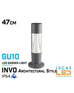 architectural-outdoor-led-pillar-light-Gu10-IP54-INVO-47cm-round-lucasled.ie-ireland