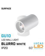 LED Wall & Ceiling mounted surface spotlight GU10 - angular -  BLURRO White body