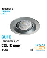 LED Recessed Spotlight - Ceiling fitting - GU10 - IP20 - Vertical adjustment of 15° - COLIE Grey