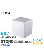 decor-led-garden-light-E27-IP65-stono-cube-shape-30cm-lucasled.ie