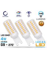 G9 Dimmable LED Capsule Bulb Light - 4W - Beam angle 270° - Led SMD - SET of 3pcs-Cold White