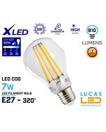 E27 LED Filament Bulb Light 7W - 810lm - 2700K-4000K-6500K - CCT function- XLED STEP CCT (changeable) light source-lucasled.ie