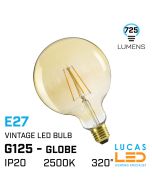 G125 LED Vintage Bulb Filament light- 7W- E27- 725lm- viewing angle 320°- 2500K Warm White - New XLED Decorative bulb