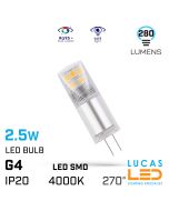 G4 LED Capsule bulb light - 2.5W - 4000K - 280lm - 12V AC/DC - Beam angle 270° - Premium-Natural White